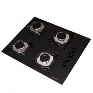 Cooktop 4 Bocas à Gás Mesa De Vidro Temperado 6mm Preto Biv