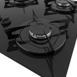 Cooktop à Gás 5 Bocas Ndl Vidro Flange Esmaltada Preto Biv