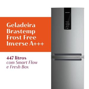 Geladeira BRE57KANA Frost Free Inverse 447 Litros Brastemp Inox 110V