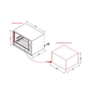 Forno Elétrico Bancada Smart 60s com Espeto Giratório Fogatti - Preto