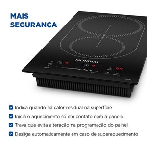 Cooktop por Indução 2 bocas Mondial Preto 3500W 220V  CTI-02
