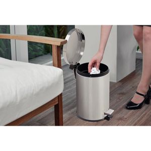 Lixeira com Pedal Tramontina Brasil Plus 5 Litros em Aço Inox