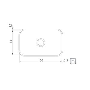 Cuba n.2 Tramontina Lavínia Standard em Aço Inox Polido 56 x 34 x 14 cm com Válvula 94085507