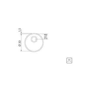 Cuba Tramontina Luna 30 BL Perfecta em Aço Inox Polido 30 cm
