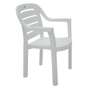 Cadeira Tramontina Miami Branco com Braços Encosto Horizontal em Polipropileno