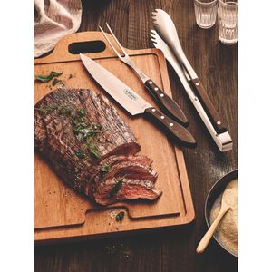 Jogo para Churrasco Tramontina em Aço Inox com Cabo Castanho Polywood 3 Peças