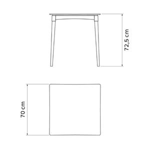 Mesa Tramontina Diana 70x70 cm em Polipropileno Marrom com Pernas de Madeira Eucalipto