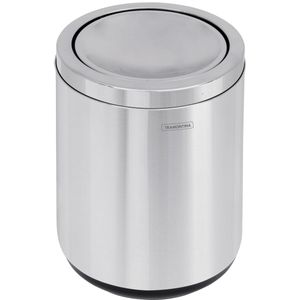 Lixeira Inox Tramontina Cápsula Basculante Scotch Brite e Base em Polipropileno 10 Litros
