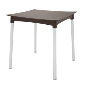 Mesa Tramontina Diana 70 cm em Polipropileno Marrom com Pernas de Alumínio Anodizado