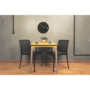 Mesa Tramontina Diana 70 cm em Polipropileno Amarelo com Pernas de Madeira
