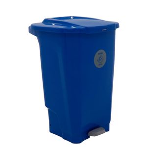 Lixeira Tramontina T-Force Coleta Seletiva Papel em Polipropileno Azul 100 L