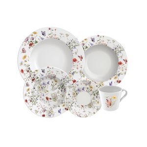 Aparelho de Jantar Tramontina Ana Clara em Porcelana Decorada 20 Peças