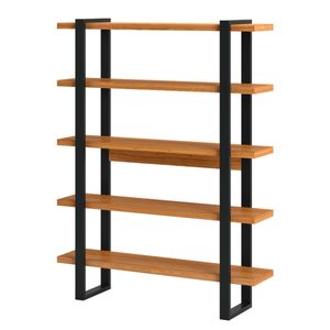 Estante para Livros 5 Prateleiras em MDF Freijó/Preto Fosco 135 x 29 x 175 cm F10 Dalla Costa