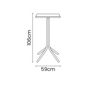 Mesa Quadrada Tramontina Sigma Alta em Polipropileno Vermelho com Base em Aço Carbono