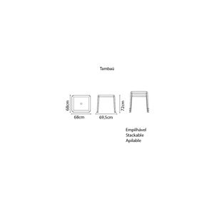 Mesa Tramontina Tambaú 68 x 68 x 72 cm em Polipropileno Cinza