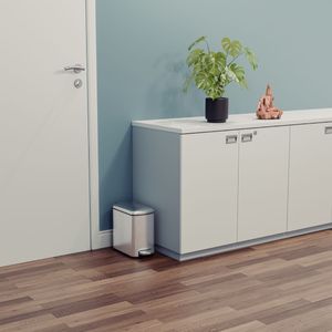 Lixeira Tramontina 6 Litros Tipo D Slim em Aço Inox Scotch Brite