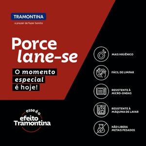 Kit Prato Raso Tramontina Churrasco Rustic em Porcelana 28 cm 6 Peças