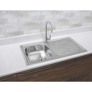 Cuba de Sobrepor Tramontina Alpha 34 R em Aço Inox Pré Polido 86 x 50 cm Perfecta com Válvula