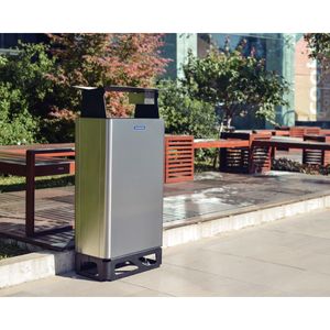 Lixeira Tramontina Modena 80 Litros em Aço Inox Scotch Brite