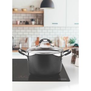 Espagueteira Tramontina Mônaco Induction em Alumínio Preto 22 cm 5,4 L