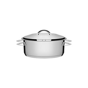 Caçarola Tramontina Solar Rasa em Aço Inox Fundo Triplo com Tampa e Alças 20 cm 2,9 L