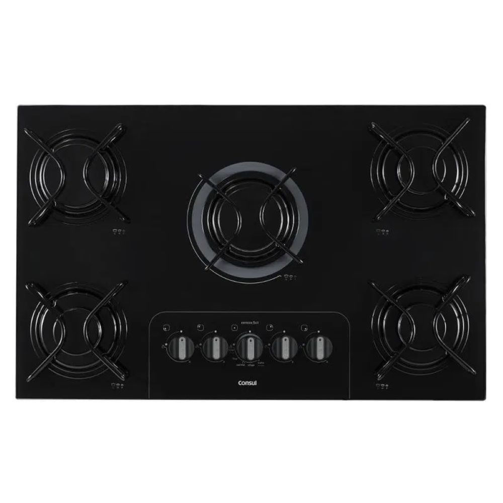 Kit Consul Cooktop Consul 5 Bocas Preto Bivolt CD075AE e Forno