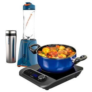 Kit Blender Zoop Sport Inox Cooktop Por Indução Cadence 220V