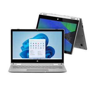Notebook M11W Prime 2 em 1, com Windows 11, Processador Intel Celeron, Micro SD 64GB, Tela 11,6 Pol + Microsoft 365 Personal e 1TB na Nuvem - PC281