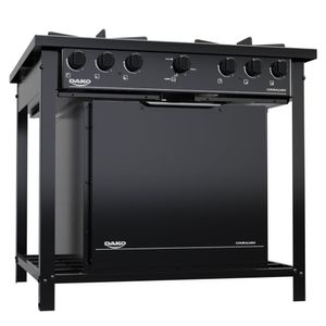 Fogão Industrial 4 Bocas Preto com Forno e Tripla Chama Dako Couraçado