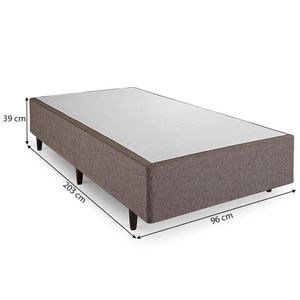 Base Cama Box Herval Solteiro Meditare, 39x96x203 cm, Chocolate
