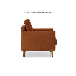 Poltrona Decorativa Sala Herval Spirit, Desmontável, Veludo Molhado Laranja
