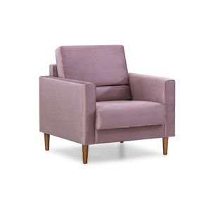 Poltrona Decorativa Sala Herval Spirit, Desmontável, Veludo Rosa Envelhecido