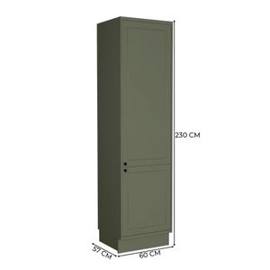 Cozinha Modulada Pequena Herval Viana, 7 Peças, Verde Hill e Carvalho Nature, com Vidro