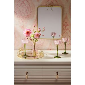 Porta Vela Blossom Vidro Rosa - A\CASA