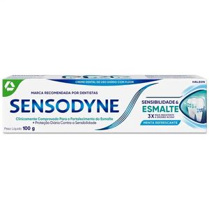 Kit Creme Dental Sensodyne Sensibilidade & Esmalte Menta 100g com 12 unidades