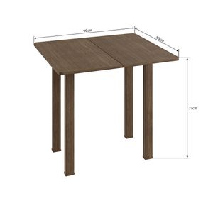 Mesa de Jantar Dobrável Multiuso Para Até 4 Lugares Mdf Móveis Canção - Preto