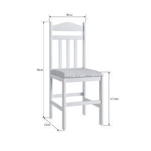 Conjunto 2 Cadeiras de Madeira Móveis Canção - Branco