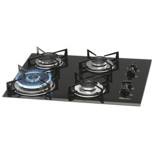 Cooktop a Gás 4 bocas Tripla Chama Mesa Fischer - Preto