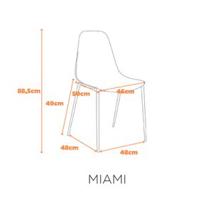 Kit 6 Cadeiras Miami Com Assento em Polipropileno e Base em Aço Pintado Fratini - Verde