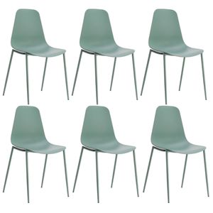 Kit 6 Cadeiras Miami Com Assento em Polipropileno e Base em Aço Pintado Fratini - Verde