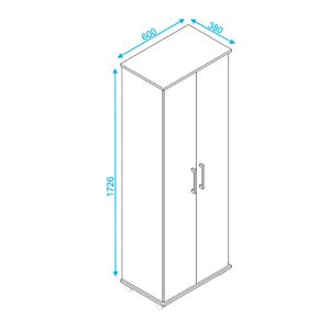 Armário em MDP com 2 Portas e 9 Prateleiras BRV Móveis - Branco