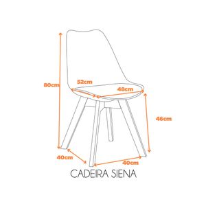 Kit 2 Cadeiras Siena Com Estrutura em Polipropileno e Base Madeira Fratini - Rosa