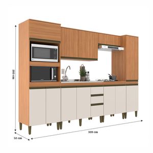 Cozinha Cecilia 6 Peças J Carvalho - Freijo com Off White