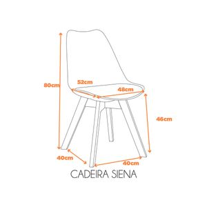 Cadeira Siena Com Estrutura em Polipropileno e Base Madeira Fratini - Rosa