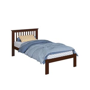 Cama de Solteiro Júlia de Madeira Maciça com Lastro - WALNUT