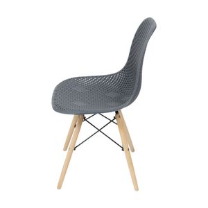 Cadeira OR-1119B em Polipropileno com Base de Madeira OR Design - Preto