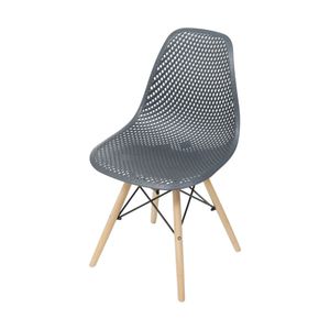 Cadeira OR-1119B em Polipropileno com Base de Madeira OR Design - Preto