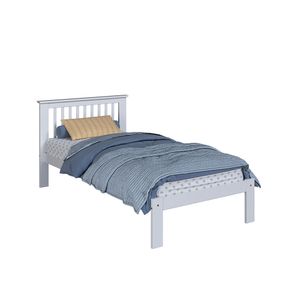 Cama de Solteiro Júlia de Madeira Maciça com Lastro - Branco