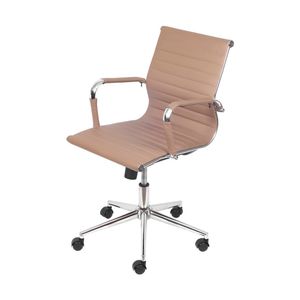 Cadeira OR-3301 Baixa Corino com Base de Rodízio OR Design - Caramelo