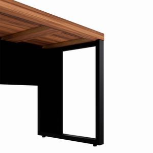 Mesa Escrivaninha Retangular Office 120cm Pé Quadro Web Office - Nogal/Preto